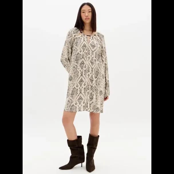 Vestido Curto Manga Longa Estampado MyFT