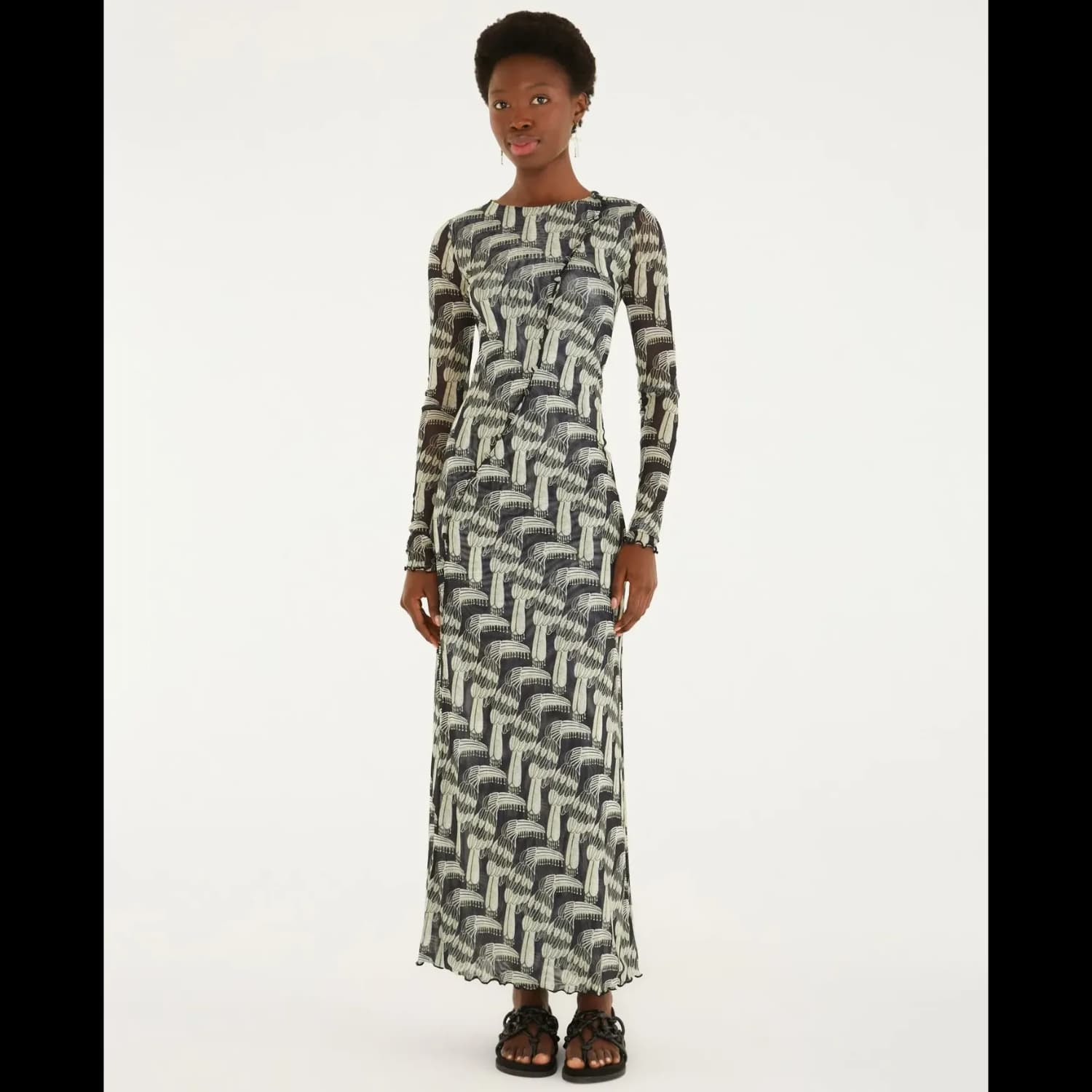Vestido Túnica Botões Estampado Tucanário Farm