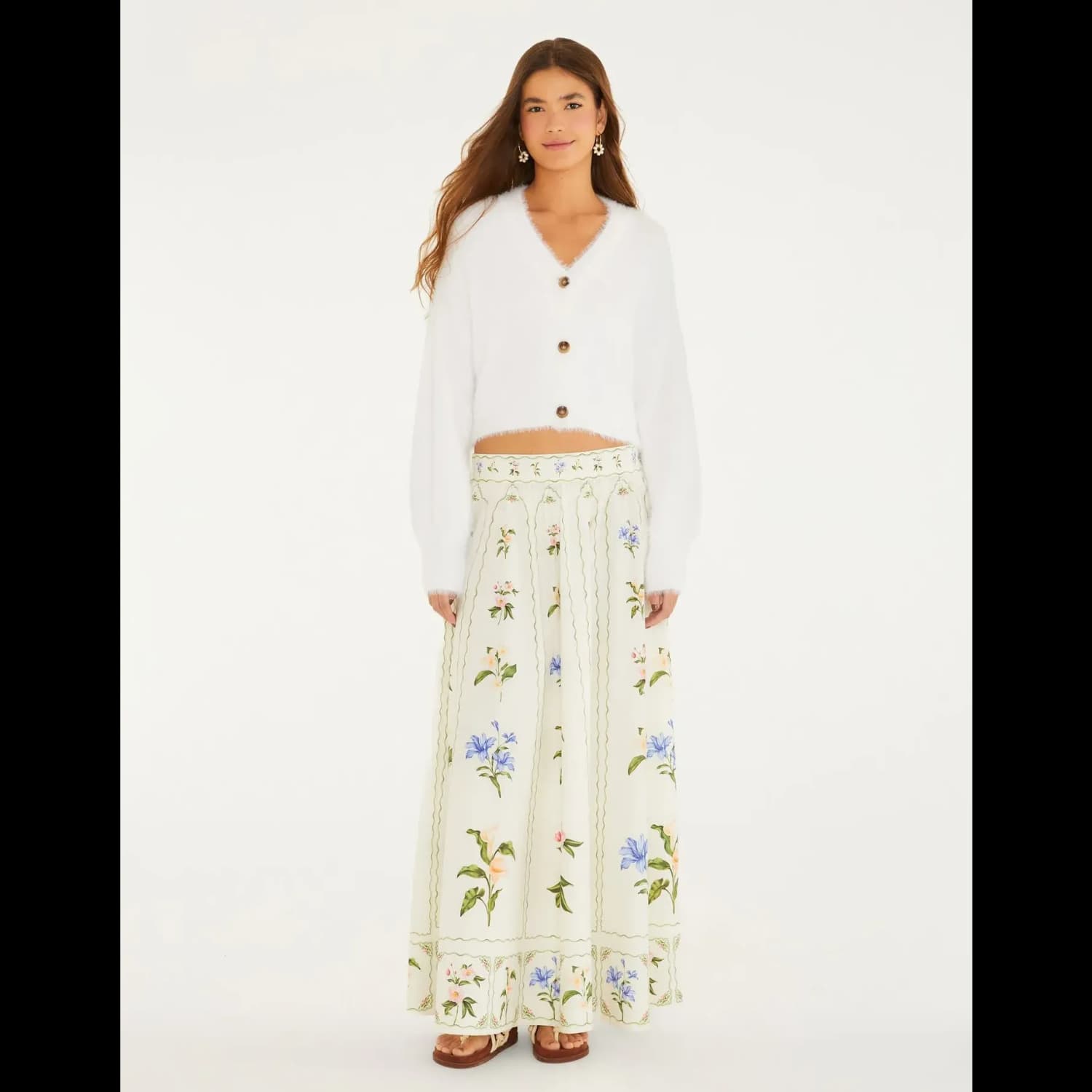 Cardigan Curto Pelinho Branco Farm