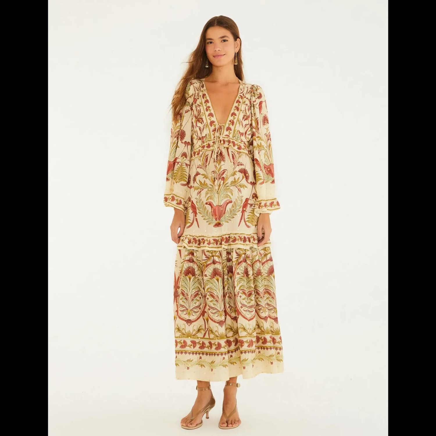 Vestido Estampado Jardim Louise Farm