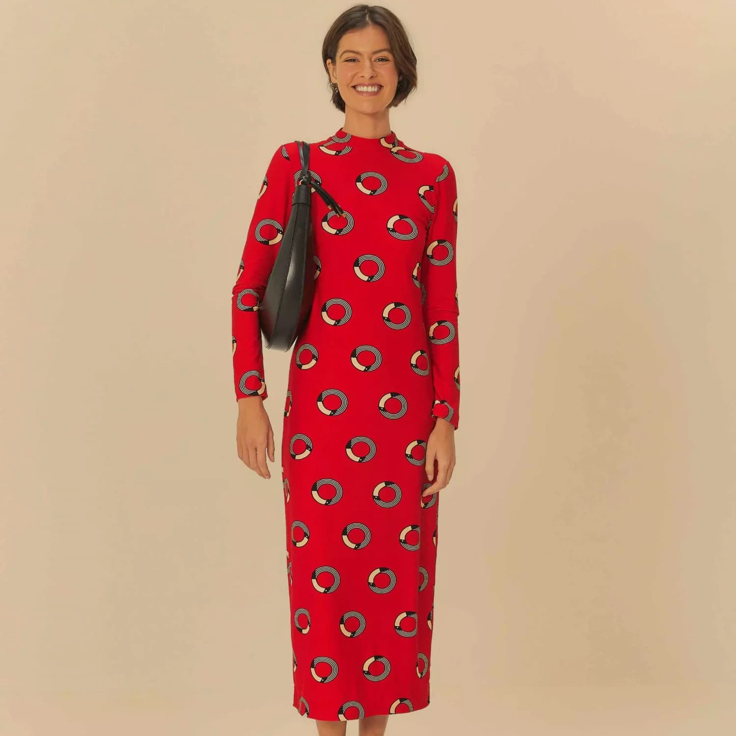 VESTIDO MIDI TUCA POA FARM VERMELHO
