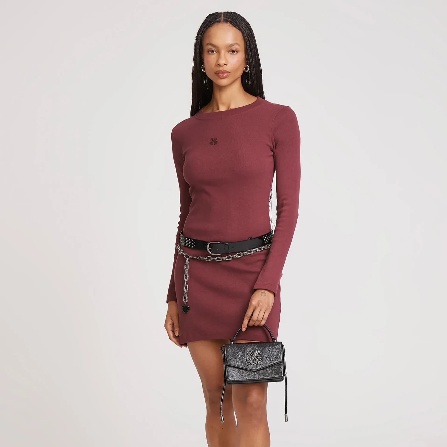 VESTIDO ML ADRI VINHO JOHN JOHN